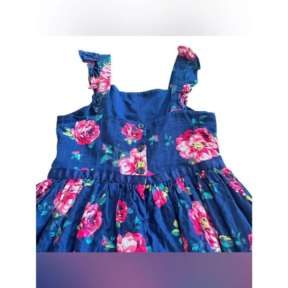 Zunie Girl Floral Sleeveless Ruffle Dress